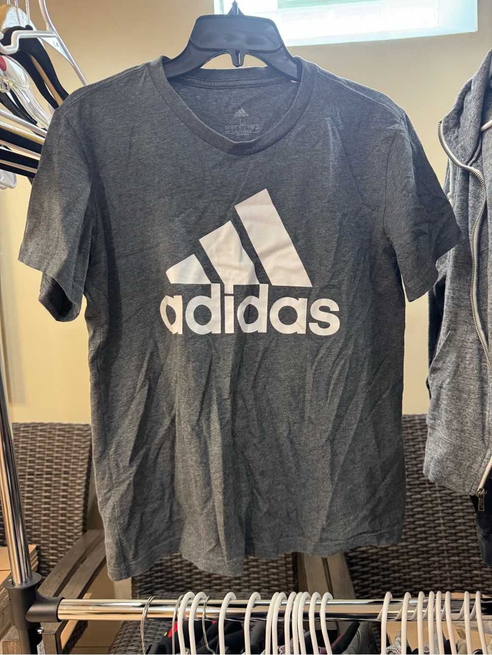 Adidas Gray Logo Crewneck Tee